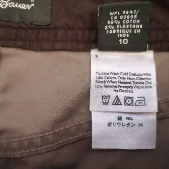 Eddie Bauer Ladies Straight Fit Size 10 Tan & Brown Jean Skirt - Picture 5 of 12